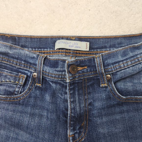 Levi's 505 Straight Leg Jeans X-tra Long Size  4Mx39 - Picture 4 of 13